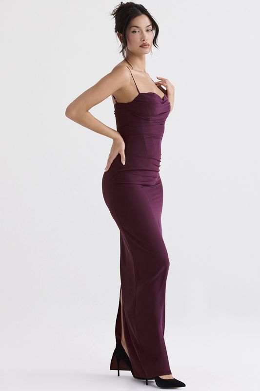 Burgundy House Of Cb Maxi  Dress | VSN-853142