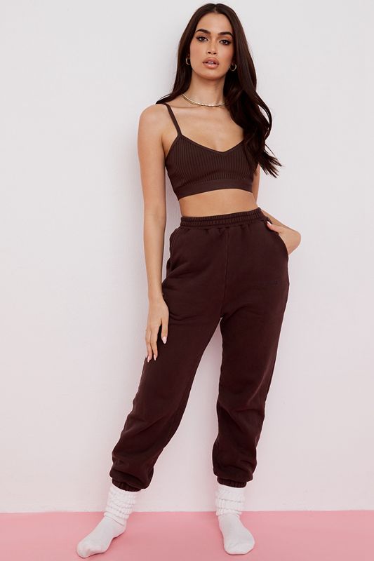 Chocolate House Of Cb Fleece Back Jogging Pants | ETX-297081