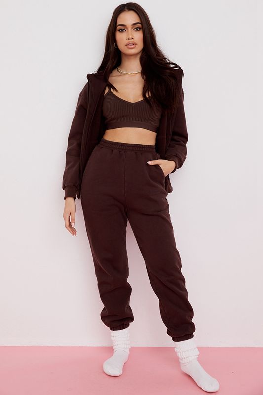 Chocolate House Of Cb Fleece Back Jogging Pants | ETX-297081