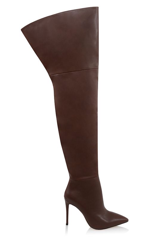 Chocolate House Of Cb Real Leather Thigh Boots | QHG-309572