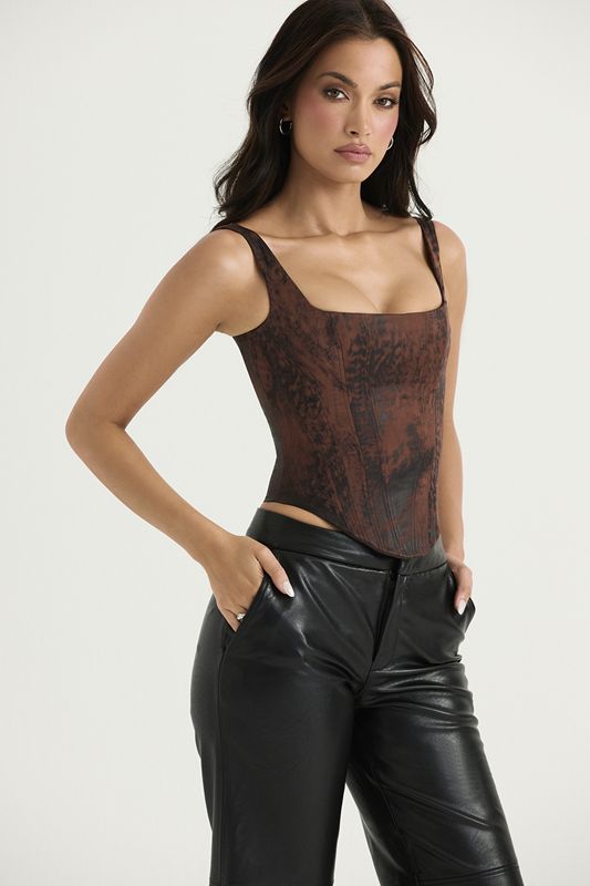 Copper House Of Cb Copper Satin Longline Corset | JKR-368512