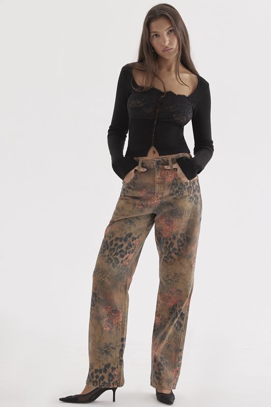 Copper House Of Cb Printed  Jeans | YHM-783295