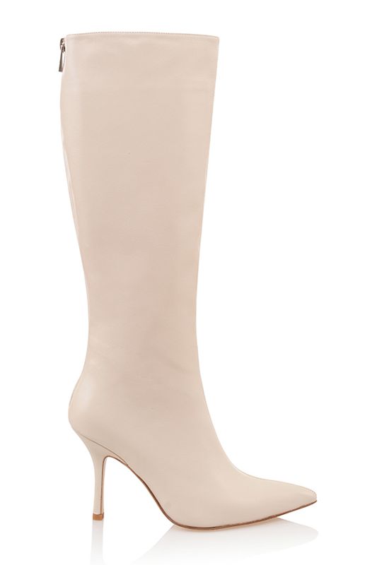 Cream House Of Cb Leather Knee High Boots | AVW-806135