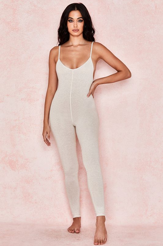 Cream House Of Cb Marl Low Back Jumpsuit | JZB-948026