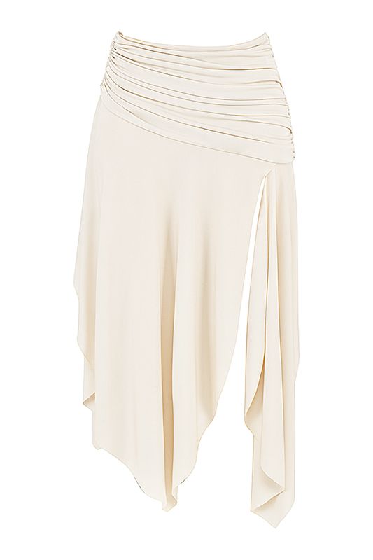 Cream House Of Cb White Draped Midi Skirts | XDV-907235