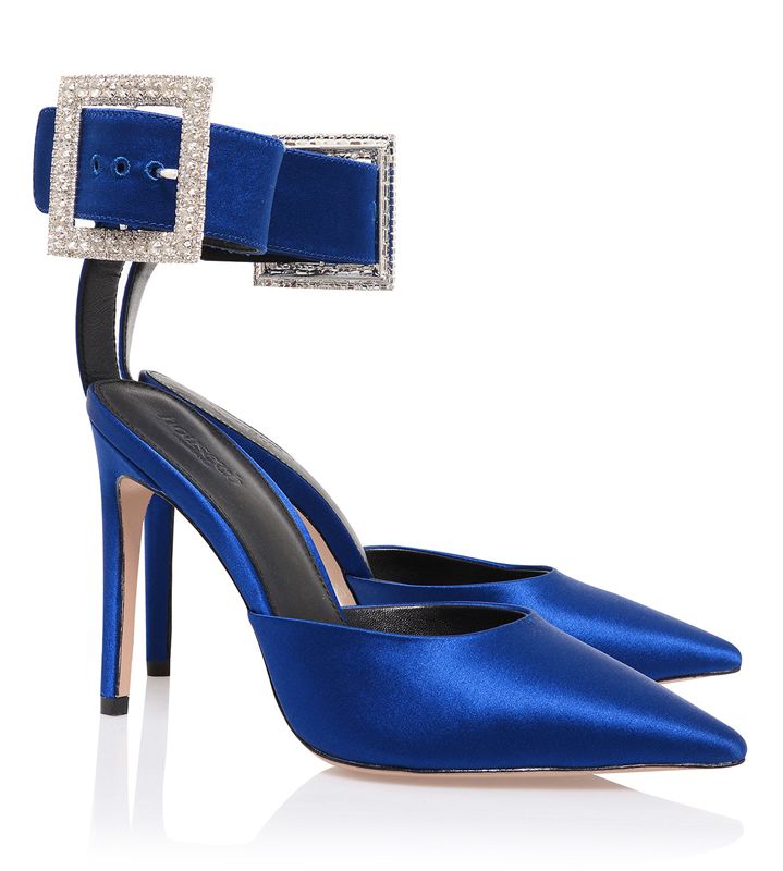 Deep Blue House Of Cb Blue Crystal Buckle Pumps | GUR-412567