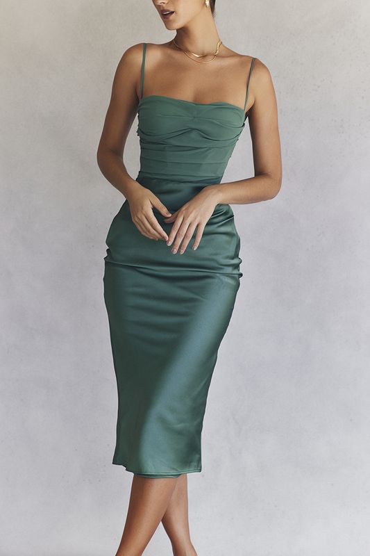 Green House Of Cb Draped  Midi Dress | ZRK-349786