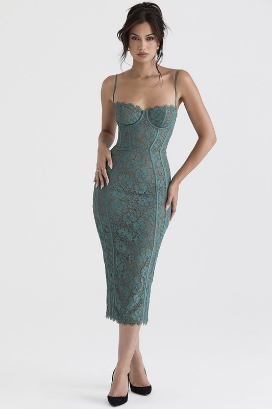 Green House Of Cb Lace  Midi Dress | ELC-284371