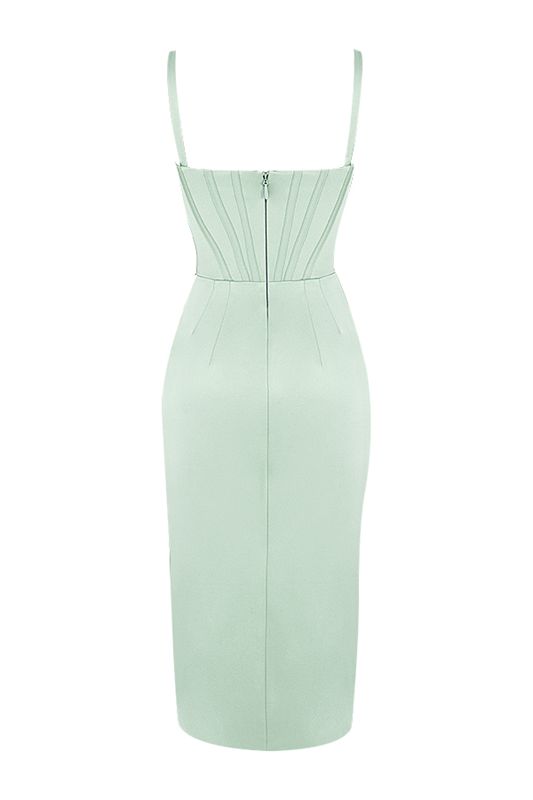 Green House Of Cb Satin  Midi Dress | NDV-256807