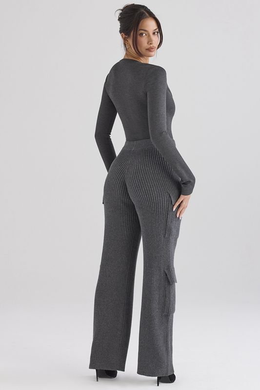 Grey House Of Cb Knitted Utilitys Pants | OQZ-053897