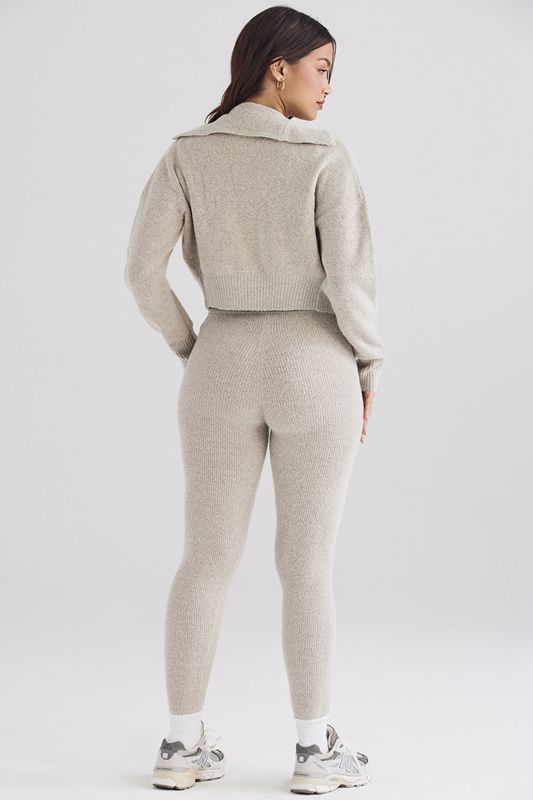 Grey House Of Cb Ribbed Knit Leggings | LMG-413786