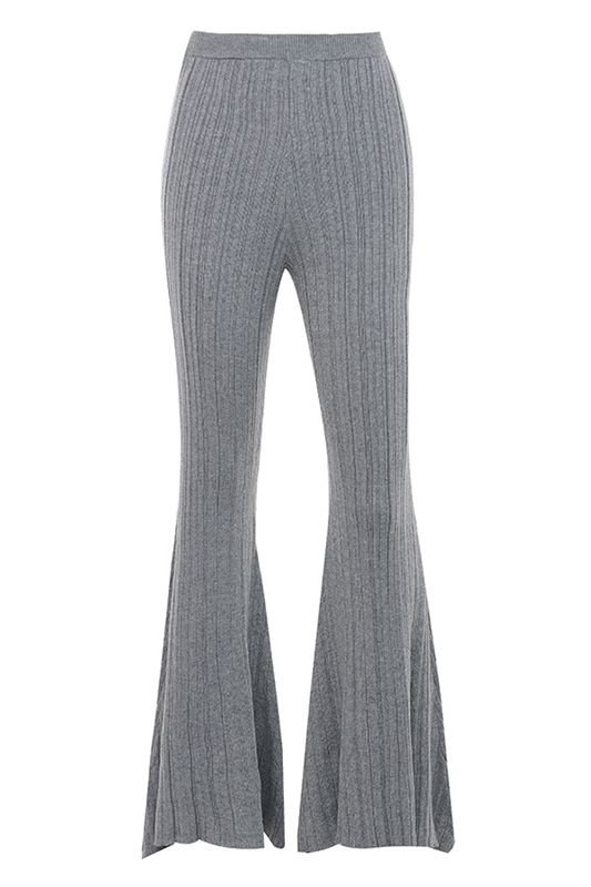 Grey House Of Cb Ribbed Knits Leggings | ZNG-964235