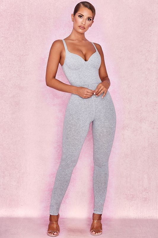 Grey House Of Cb Soft Loungewear Jumpsuit | TIX-476953