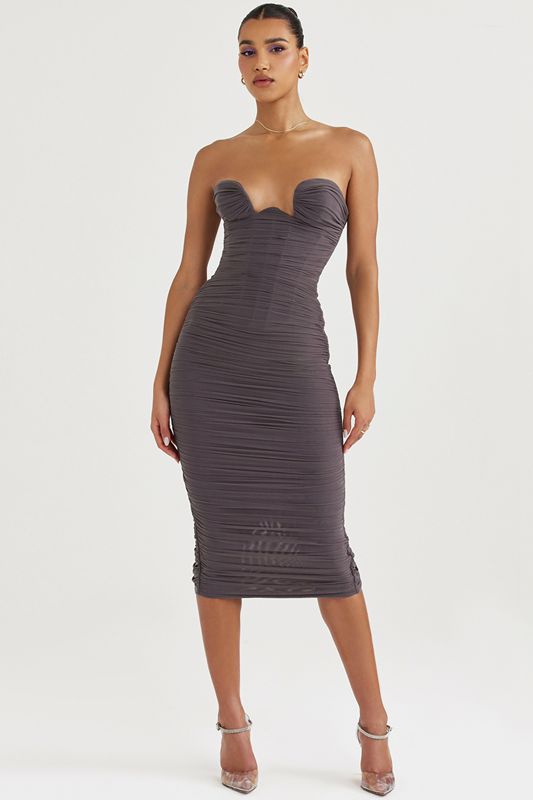 Grey House Of Cb Strapless  Dress | EFL-621094