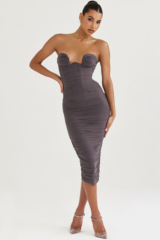 Grey House Of Cb Strapless  Dress | EFL-621094