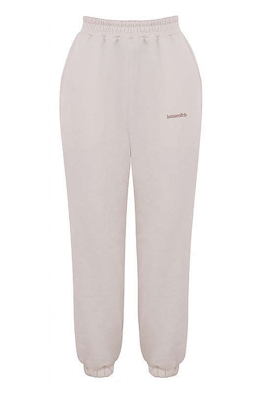 Grey House Of Cb White Fleece Back Pants | EIW-798152