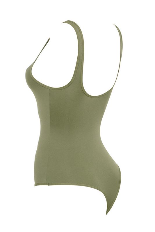 Khaki House Of Cb Seamless Knit Stretch Bodysuit | BYF-091874