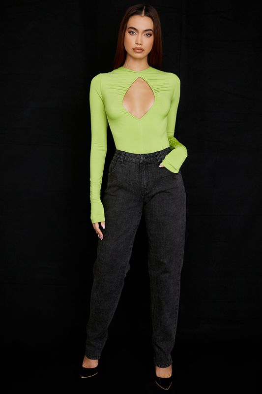 Light Green House Of Cb Green Cutout Bodysuit | MBG-895271