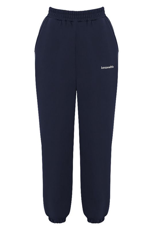 Navy House Of Cb Fleece Back Pants | TZA-297045