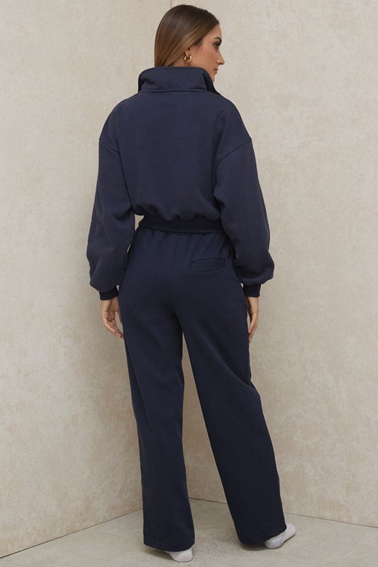 Navy House Of Cb Straight Leg Sweat Pants | IPR-624013