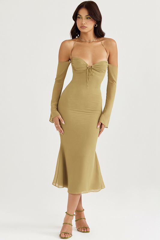 Olive House Of Cb Halter  Midi Dress | YUB-470132