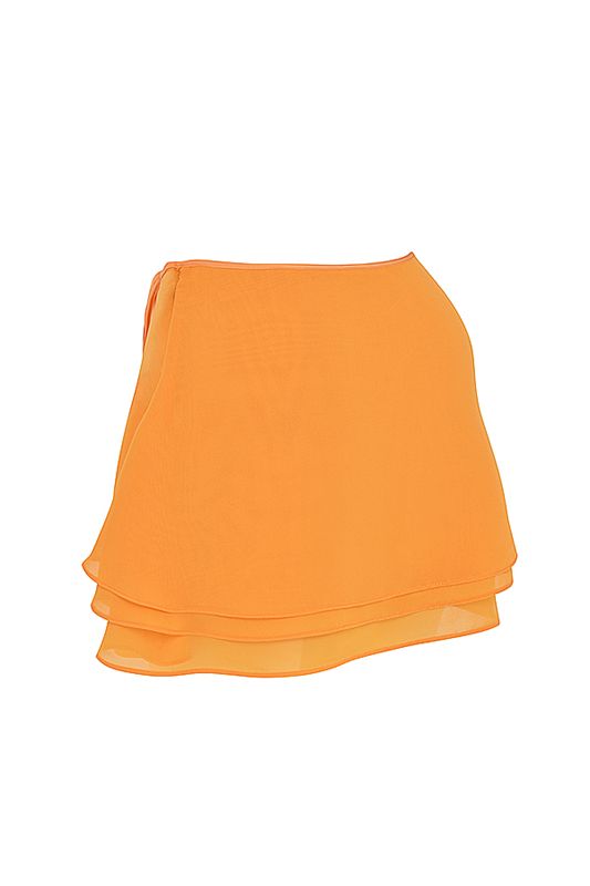 Orange House Of Cb Floaty Layered Mini Skirts | IWS-867231