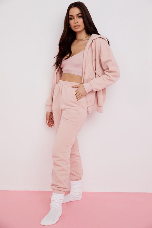 Pink House Of Cb Blush Zip Through Hoodie | JTD-052694