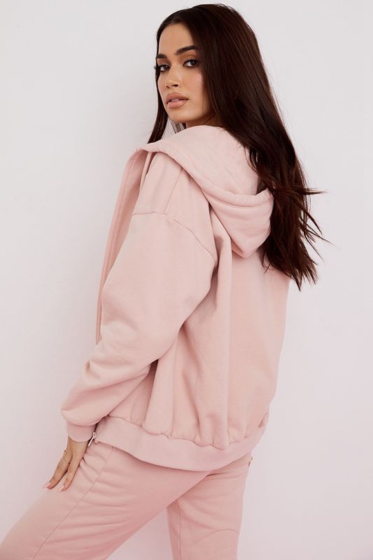 Pink House Of Cb Blush Zip Through Hoodie | JTD-052694