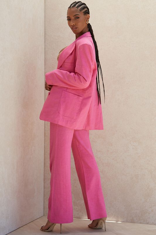 Pink House Of Cb Linen Blends Pants | IFX-296718