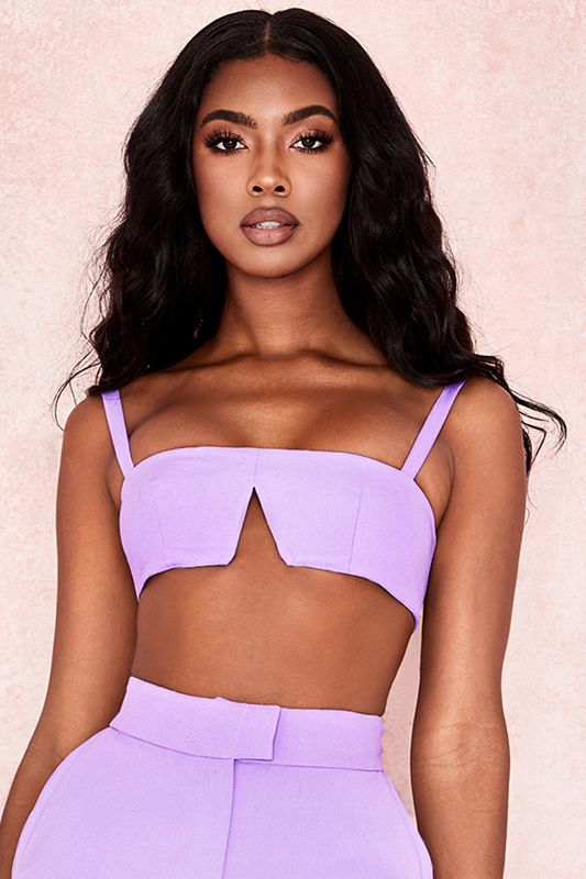 Purple House Of Cb Crepe V Wire Bras | RLG-314620