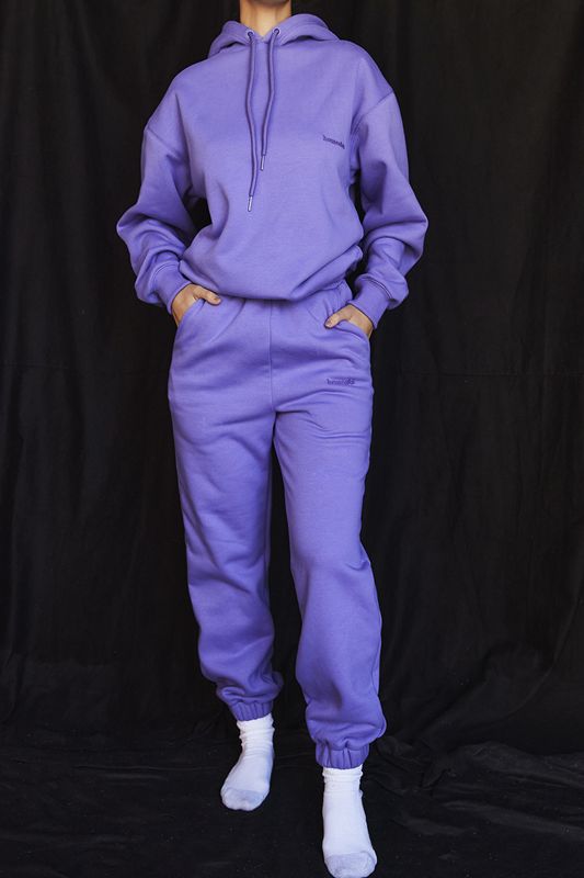 Purple House Of Cb Fleece Back Pants | AHU-910763