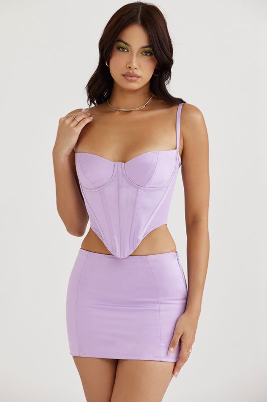 Purple House Of Cb Satin Mini Skirts | GEU-327589