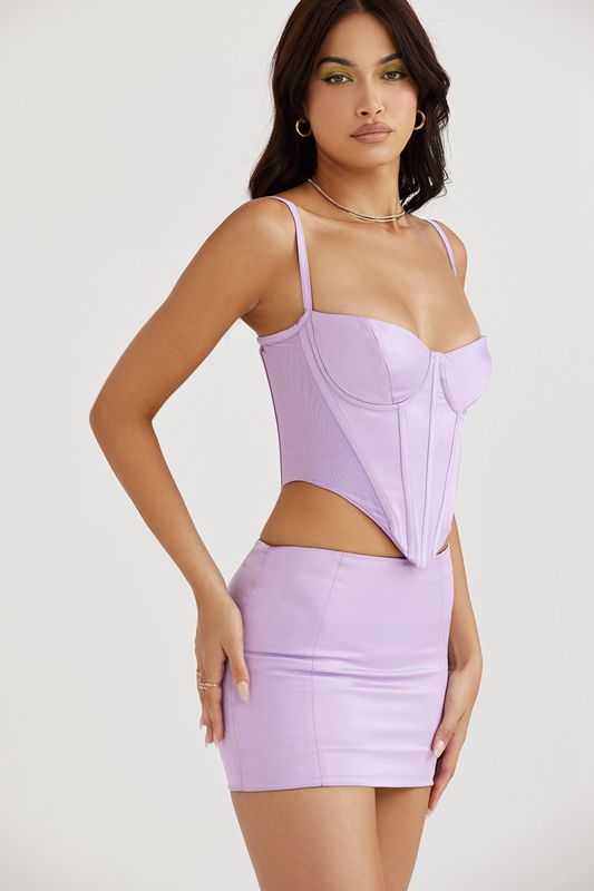 Purple House Of Cb Satin Mini Skirts | GEU-327589