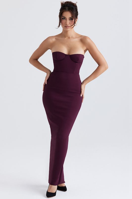 Purple House Of Cb Strapless Maxi Dress | UFT-342650