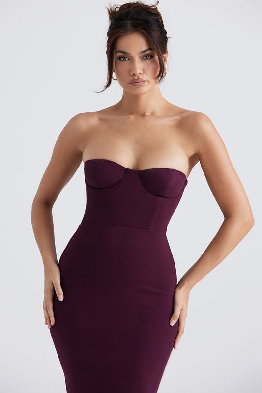 Purple House Of Cb Strapless Maxi Dress | UFT-342650