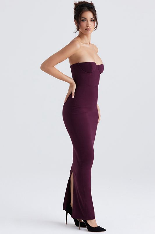 Purple House Of Cb Strapless Maxi Dress | UFT-342650