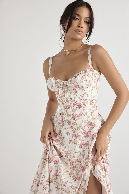 Rose House Of Cb Print Bustier Dress | CLT-230967