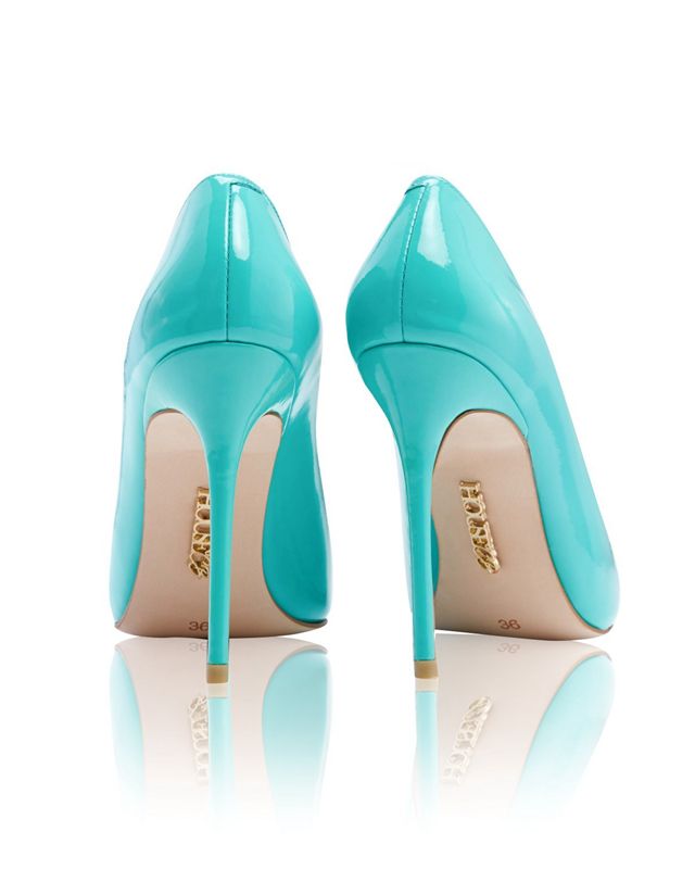 Turquoise House Of Cb Aqua Patent Leather Pointy Toe Heels | GNH-537091