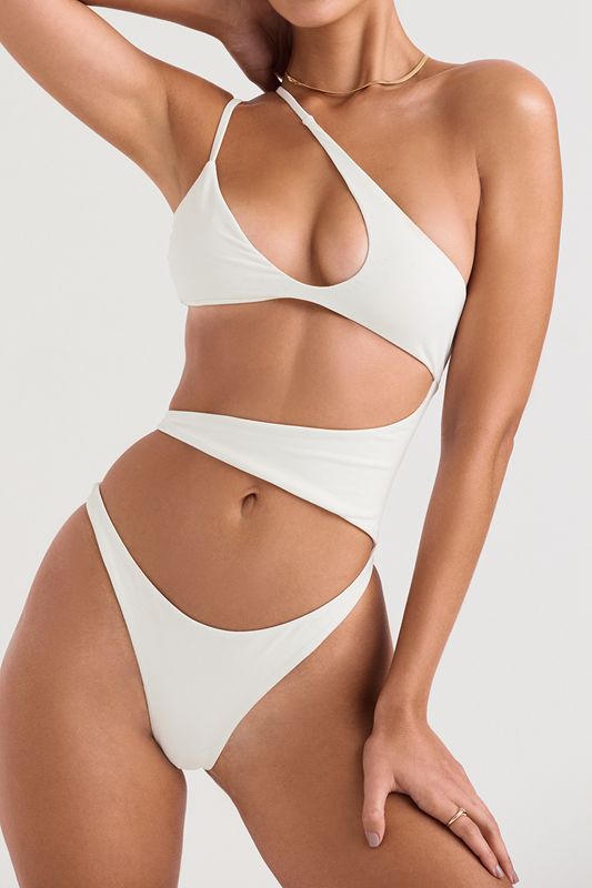 White House Of Cb Asymmetric Cutout Swimsuit | MXZ-526041