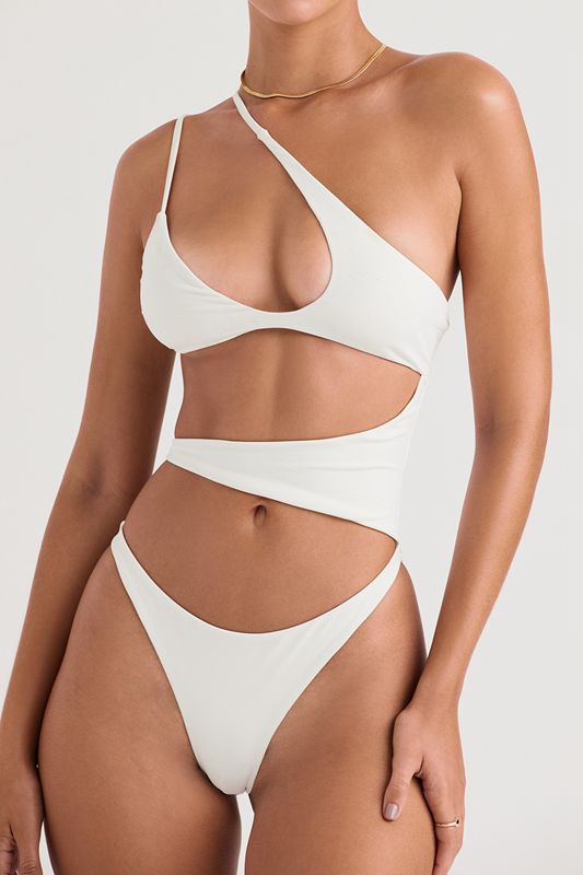 White House Of Cb Asymmetric Cutout Swimsuit | MXZ-526041