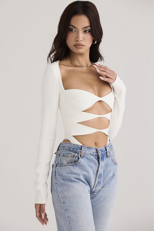 White House Of Cb Cutout  Bodysuit | WVD-517893