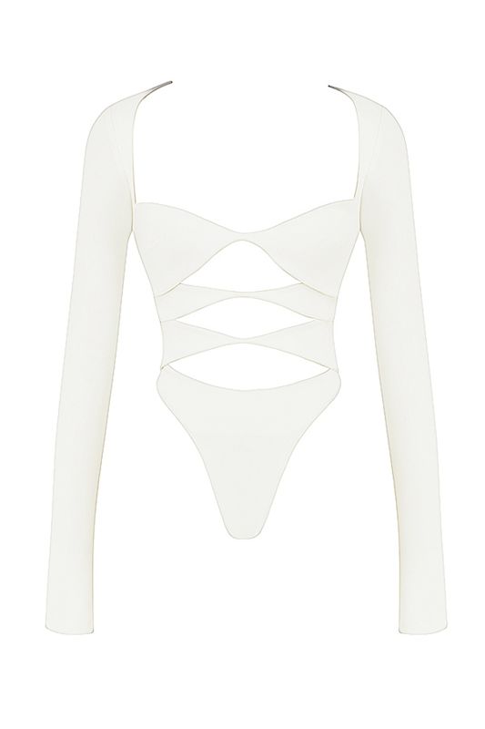 White House Of Cb Cutout  Bodysuit | WVD-517893