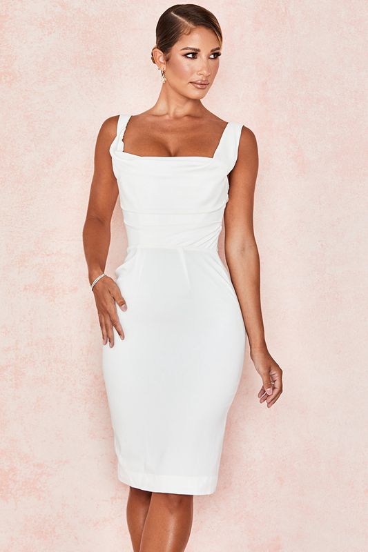 White House Of Cb Draped  Dress | YAB-718926