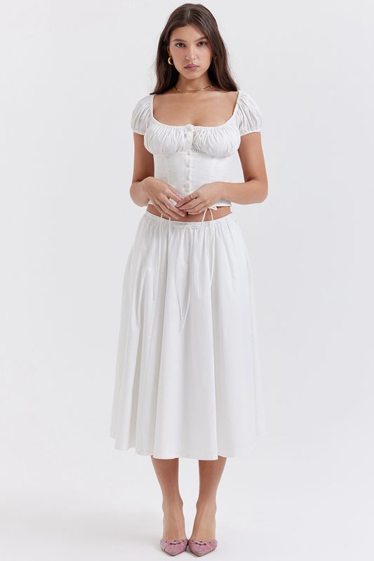 White House Of Cb Gathered Midi Skirts | DOB-907123