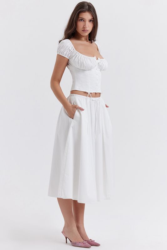 White House Of Cb Gathered Midi Skirts | DOB-907123