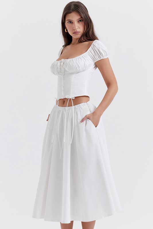 White House Of Cb Gathered Midi Skirts | DOB-907123