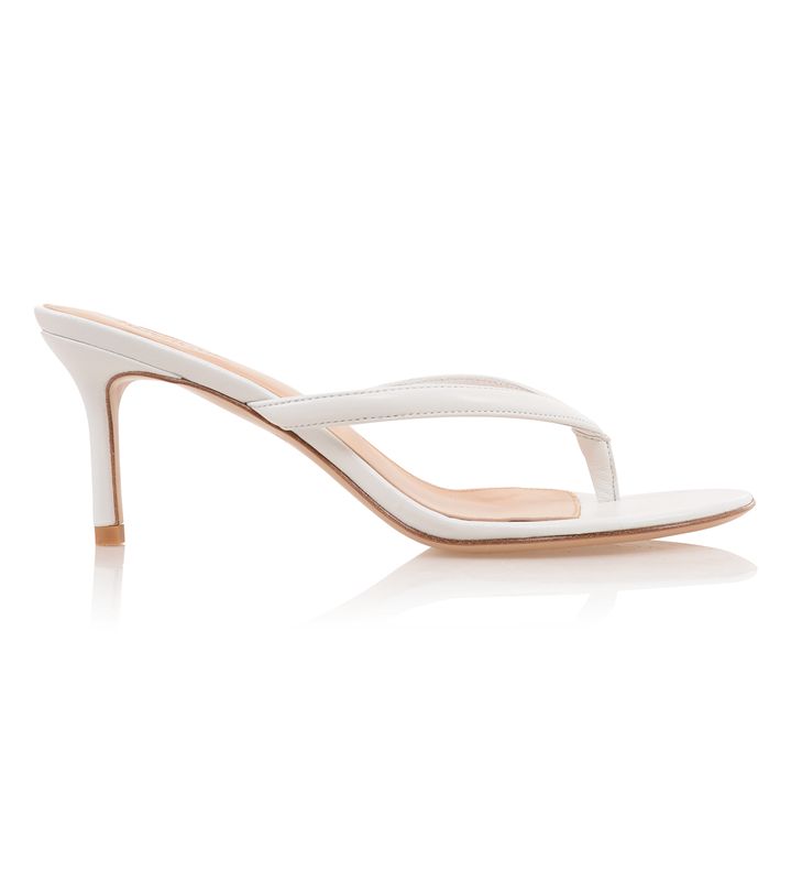 White House Of Cb Leather Mid Heel Thongs  Sandals | GSC-897501