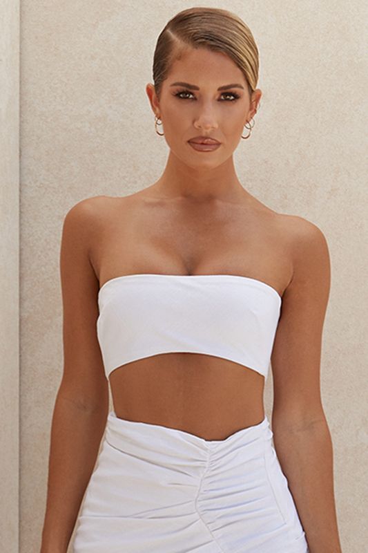 White House Of Cb Linen Mix Bandeau Tops | YVG-073821