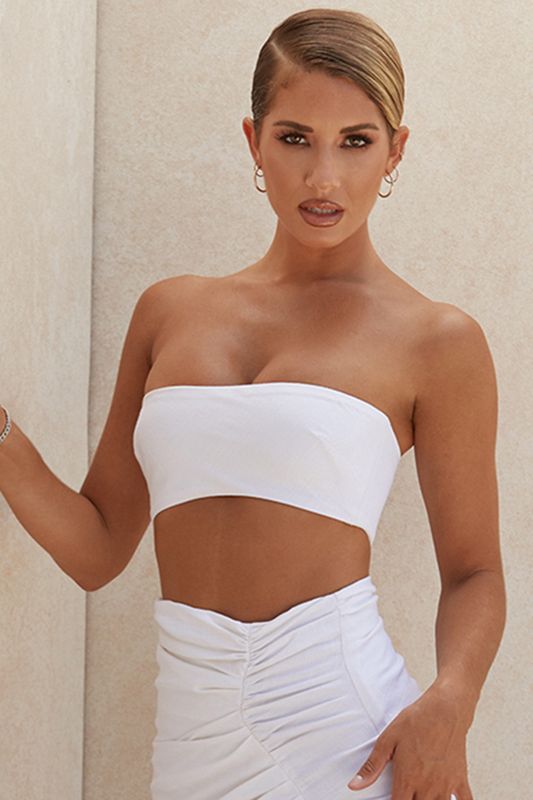 White House Of Cb Linen Mix Bandeau Tops | YVG-073821