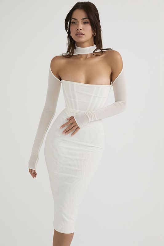 White House Of Cb Mesh  Midi Dress | RBV-204185